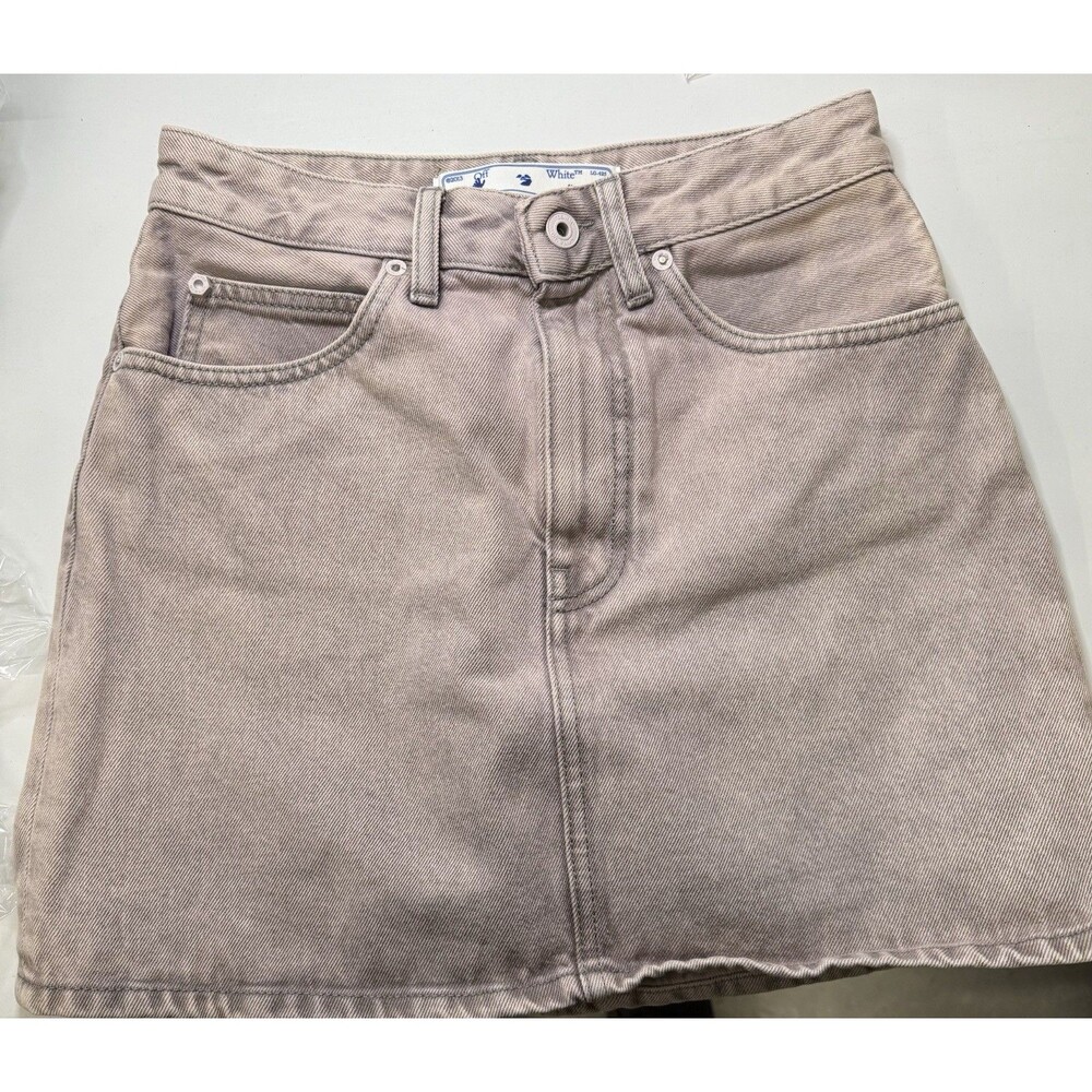 Virgil Abloh Off White Women’s Denim Mini Skirt Soft Lilac Pink 38 NWT